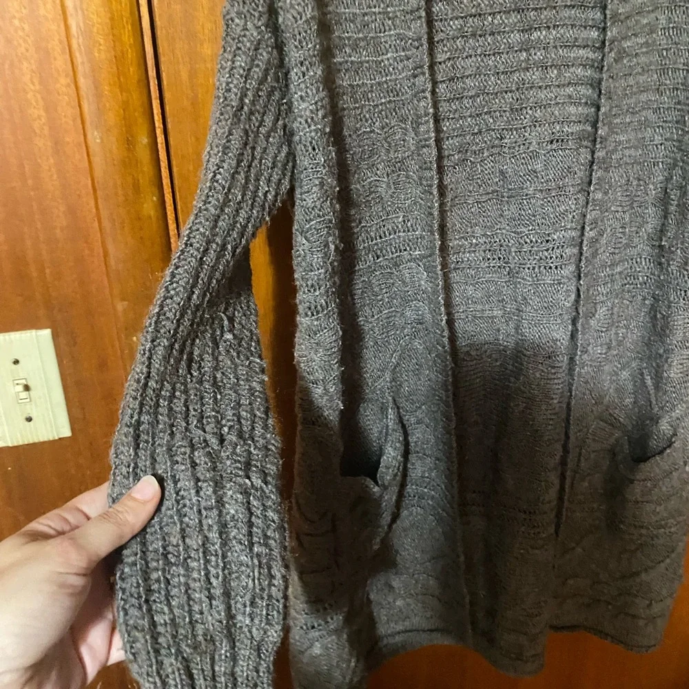 American Eagle Outfitters Dark Gray Hooded‎ Cardigan